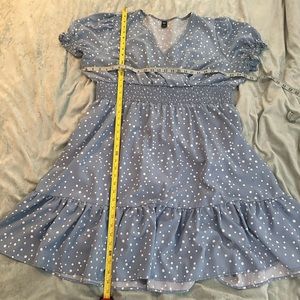 SHEIN light blue polka dot dress